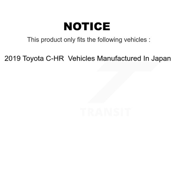 Front Brake Rotor & Ceramic Pad Kit For 2019 Toyota C-HR Vehicles Manufactured In Japan